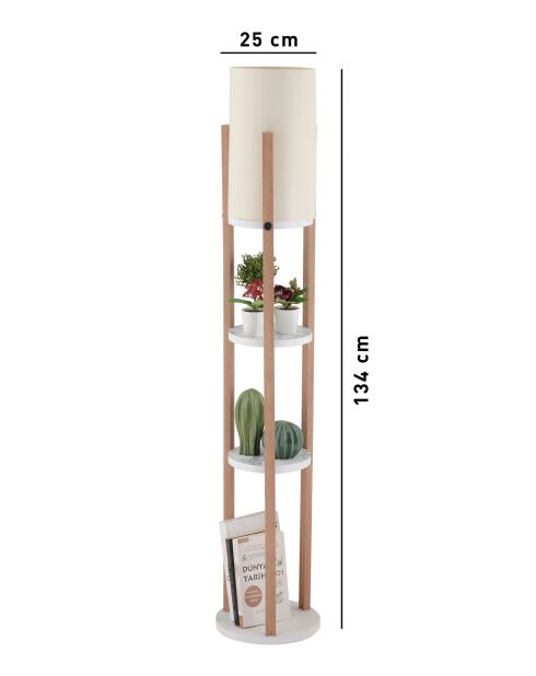 Circle Nora Stehleuchte, weiß/naturfarben - H.135cm