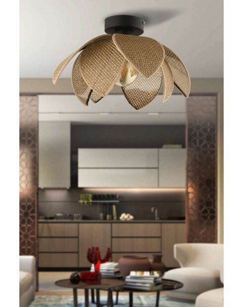 Kroonluchter 64888 beige/zwart - H.26cm