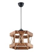 Brauner sechseckiger Antiquitäten-Kronleuchter - H.65cm
