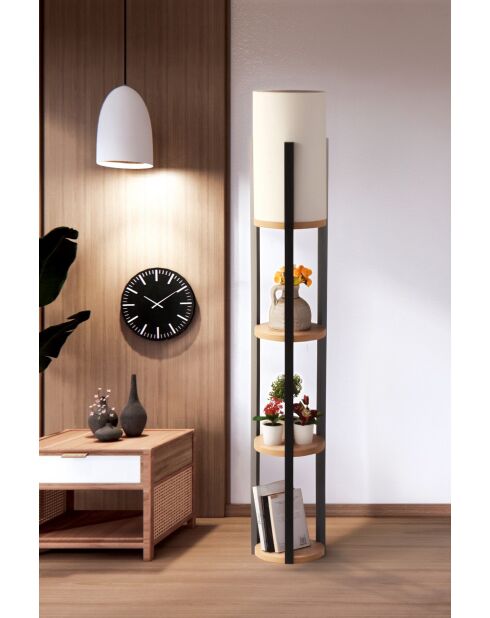 Circle Nora Stehleuchte natur/schwarz - H.135cm