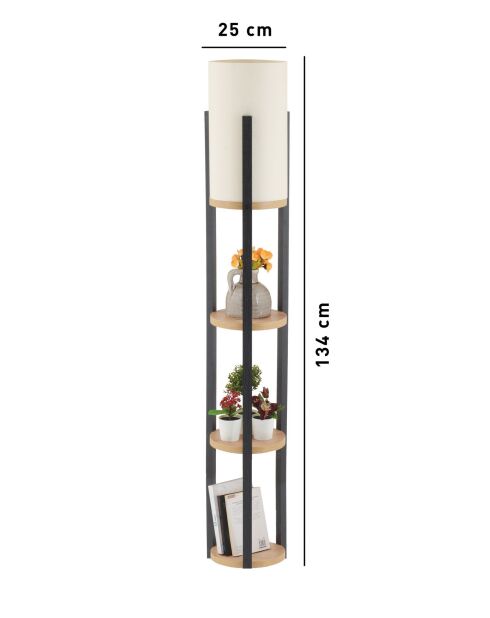Circle Nora Stehleuchte natur/schwarz - H.135cm
