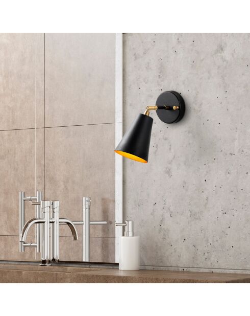 Evander 13191 Wandlampe schwarz/gold - 10 × 26 × 21 cm