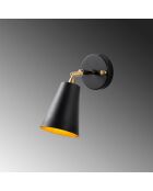Evander 13191 Wandlampe schwarz/gold - 10 × 26 × 21 cm