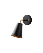 Evander 13191 Wandlampe schwarz/gold - 10 × 26 × 21 cm