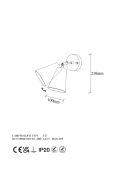 Evander 13191 Wandlampe schwarz/gold - 10 × 26 × 21 cm