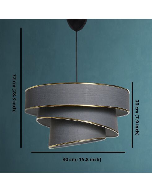 Kronleuchter Couper anthrazit/gold - H.72cm