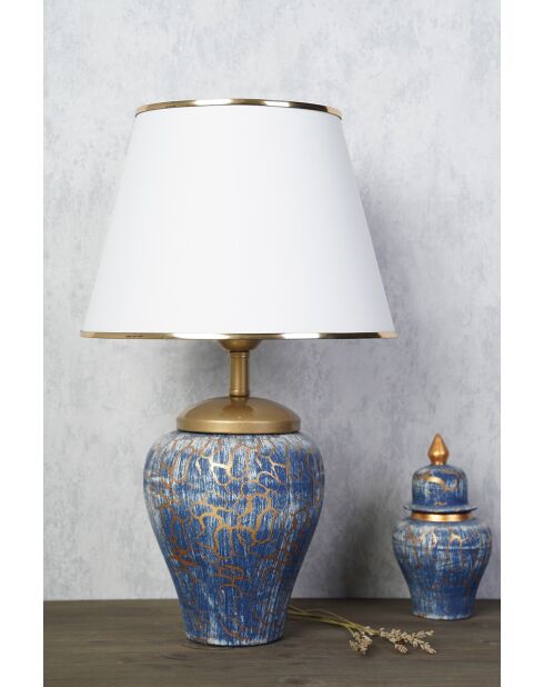 YL203 blauw/witte tafellamp - H.50cm