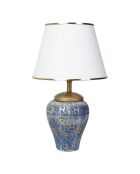 YL203 blau/weiße Tischlampe - H.50cm