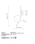 Lampada da parete dorata Hilal 3822 - 15x25x44cm