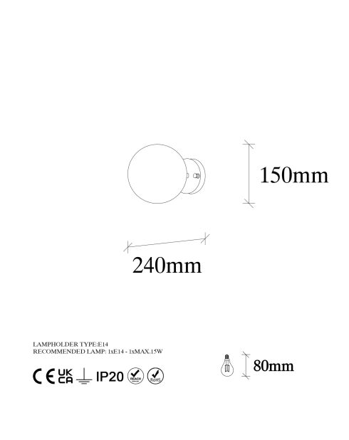 Atmaca 10240 antieke wandlamp - H.24cm
