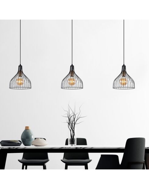 Lustre Cafu 11565 noir/antique - 25 x 25 x 33 cm