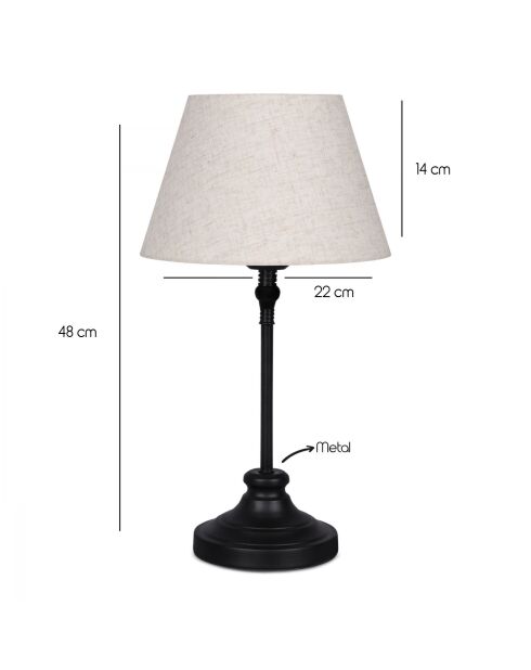 AYD 3233 creme tafellamp - 22x14x48cm