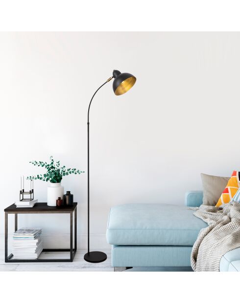 Varzan 10855 antike schwarze Stehlampe - H.162cm