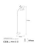 Varzan 10855 antike schwarze Stehlampe - H.162cm