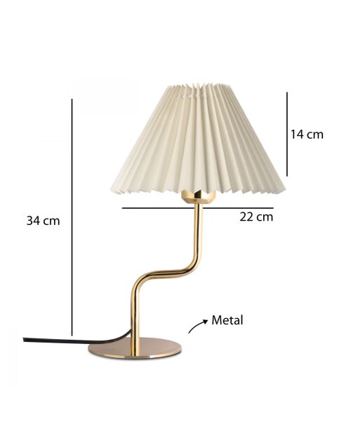 Lampe de table 241930 crème - H.34cm
