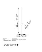Applique murale Sword 13484 noire - 91x10x7cm