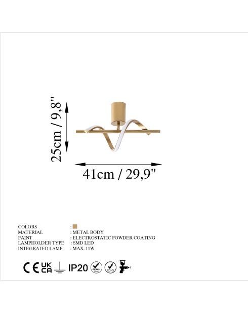Lampadario Lıkma 13515 oro - 41x16x25cm