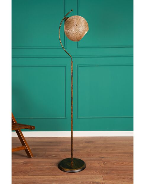 Lampadaire Povimento doré/noir - H.165cm