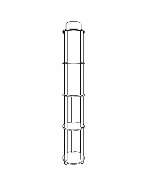 KS 11107 lampada da terra in noce - H.150cm