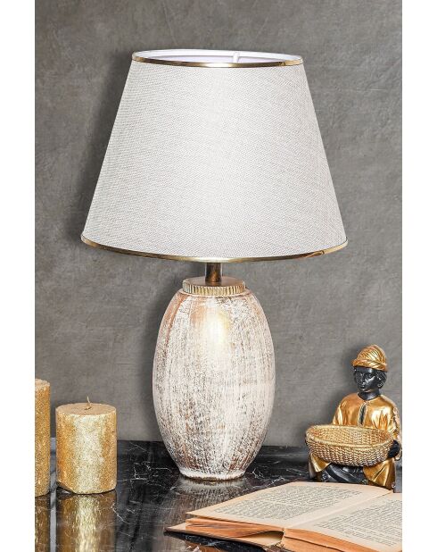 TM276 creme/goldene Tischlampe - H.50cm