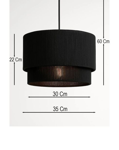 BK073 schwarzer Kronleuchter - H.60cm