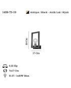 Era 73 19 Antiquitäten/schwarze Wandleuchte - H.30cm