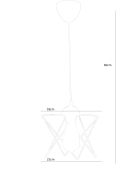 205 P2 schwarzer Kronleuchter - H.60cm
