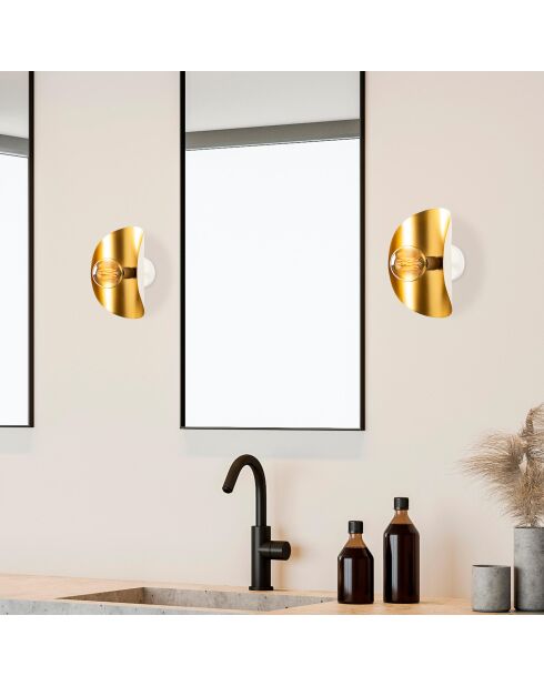 Sivani MR 840 Weiß/Goldene Wandleuchte - H.30cm