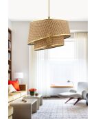 Kroonluchter Barette Hazeran beige/goud - H.65cm