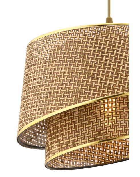 Kroonluchter Barette Hazeran beige/goud - H.65cm