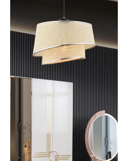 Barette Hazeran crème/zilveren kroonluchter - H.65cm