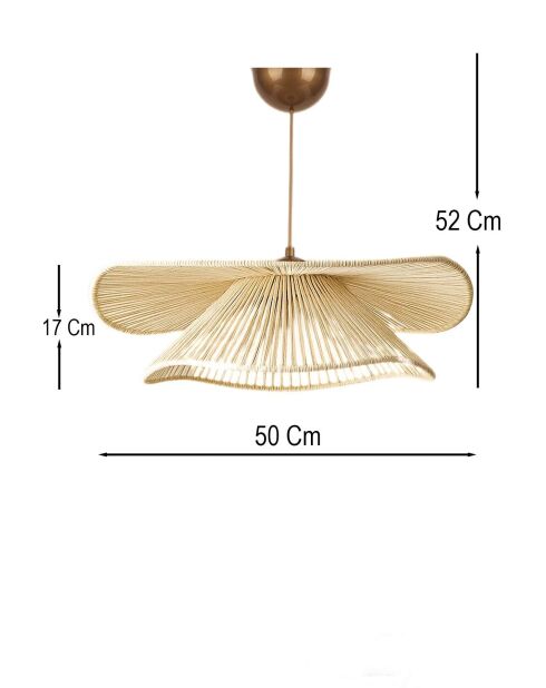 Crèmekleurige kroonluchter Duvela - H.52cm