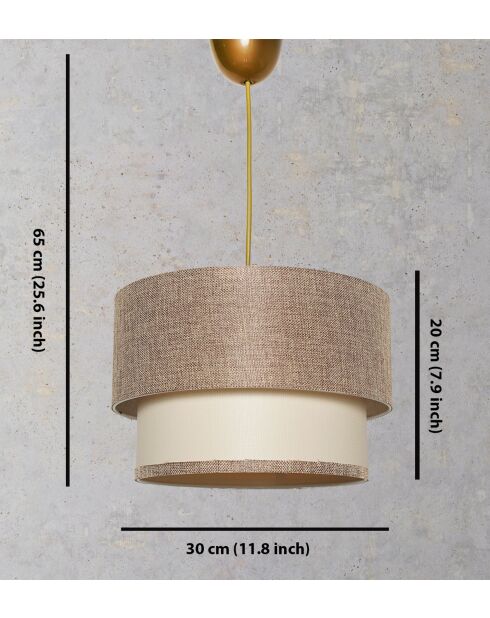 Beige/crèmekleurige Tubol kroonluchter - H.65cm