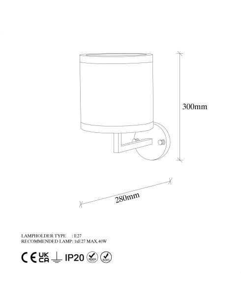 Lampada da parete Old Way 11610 - 18x28x30cm