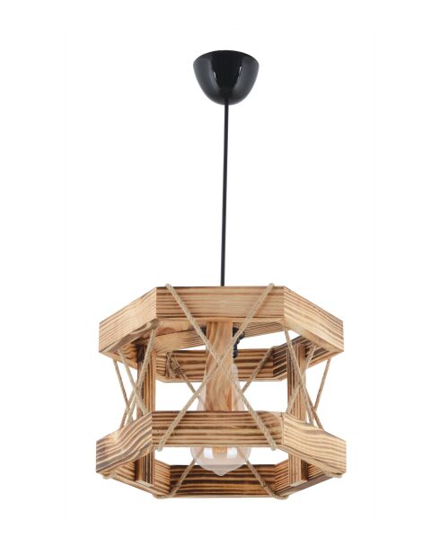 Natuurlijke zeshoekige kroonluchter - H.65cm