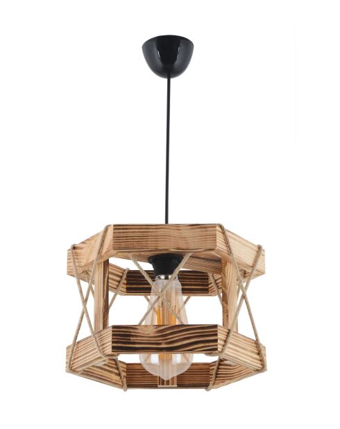 Natuurlijke zeshoekige kroonluchter - H.65cm