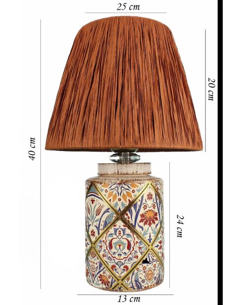 Lampe de table YL675 marron - H.40cm