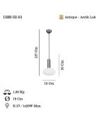 Lampadario Kabo 52 01 lacca antica - H.127cm