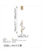 Lustre Lıkma 13519 doré - H.100cm