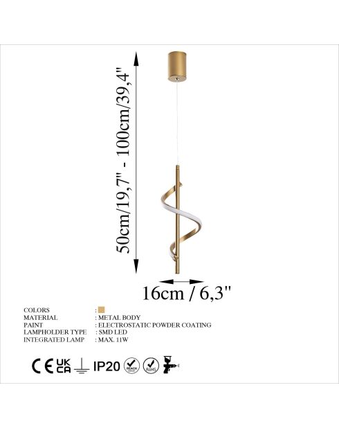 Lustre Lıkma 13519 doré - H.100cm