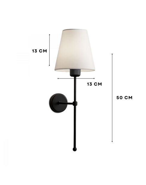 Applique murale 241966 crème/noir - H.50cm