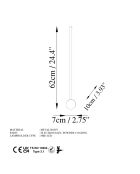 Applique murale Sword 13480 noire - 62x10x7cm