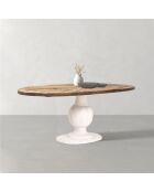 Natürlicher/weißer ovaler Esstisch - 230x100x78 cm