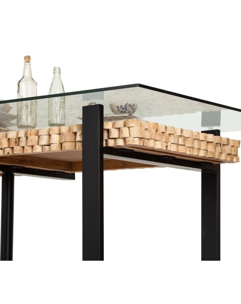 Akazien-Sirin-Esstisch, braun, 240 x 100 x 76 cm