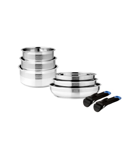 Batterie amovible inox 18/10 -10 pièces