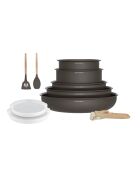 Batterie de cuisine noire - 10 pièces
