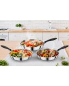 Set de 3 Poêles 3 triply inox - 20/24/28 cm