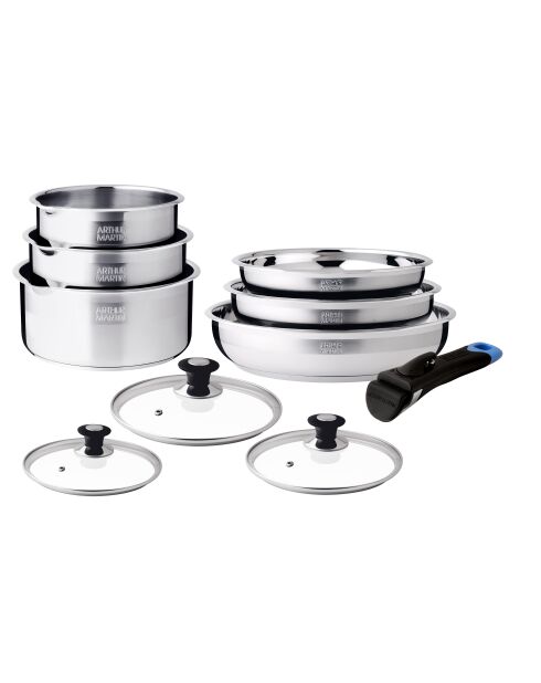 Batterie amovible inox 18/10 -10 pièces