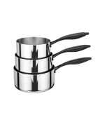 Set de 3 casserole 3 triply argenté -16-18-20 cm