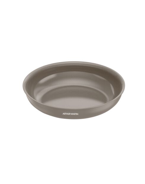 Set de 3 poêles grises avec 1 poignée amovible effet bois - 20-24-28 cm